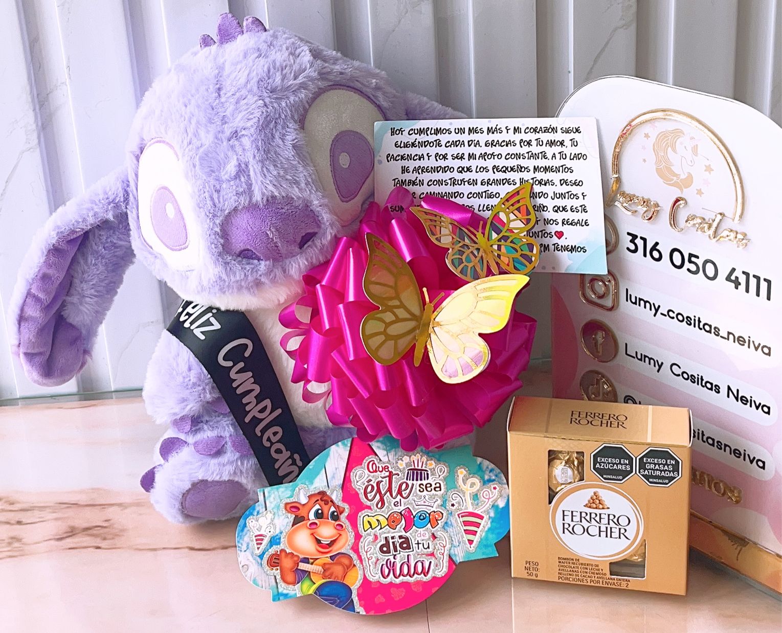 02. PELUCHE DECORADO Y PERFUMADO, CHOCOLATES 🧸CON CINTA PERSONALIZADA 🧸 MOÑO Y CARTA DEDICATORIA. 😍