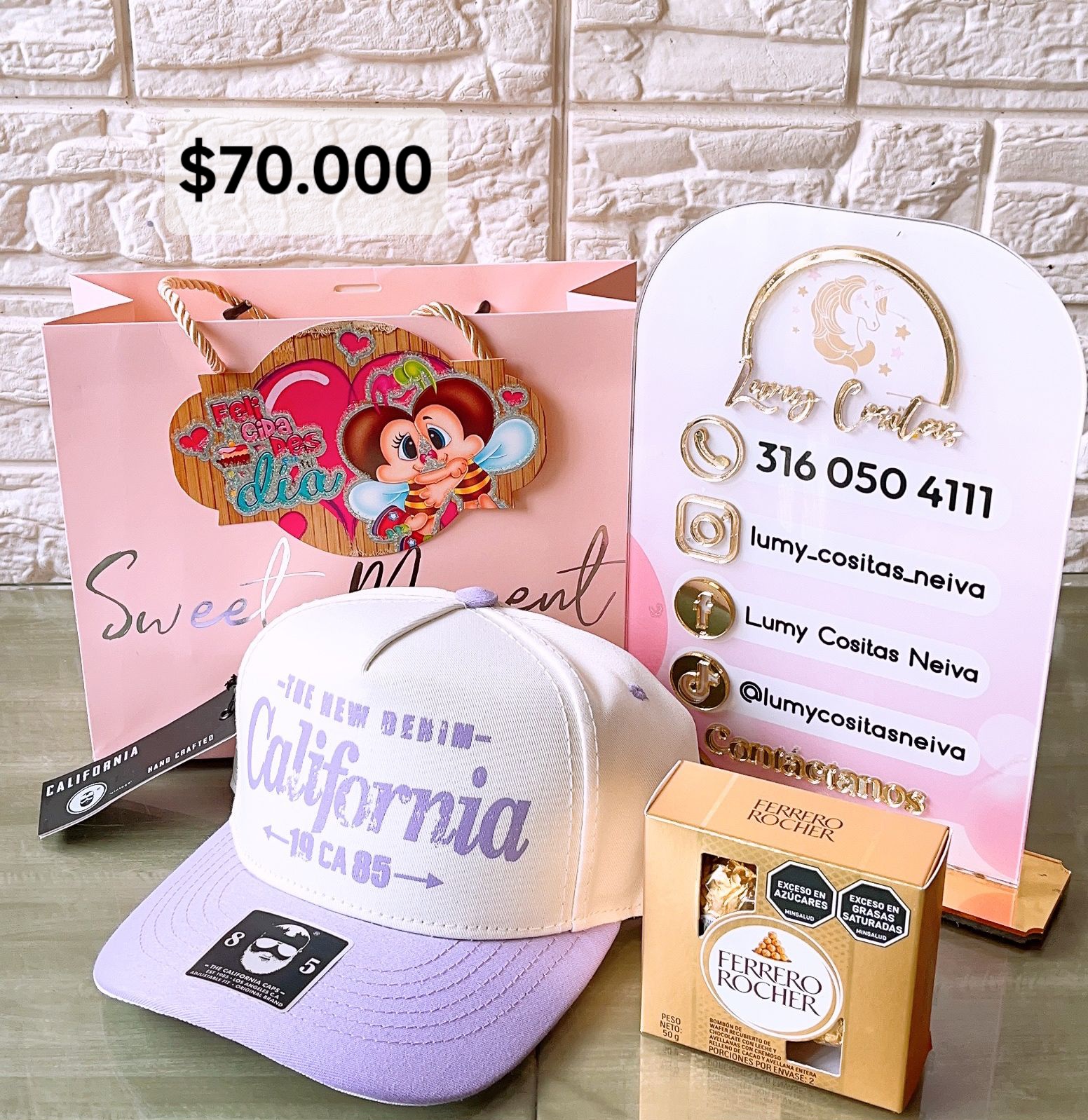 17.GORRA, CHOCOLATE Y BOLSA DE REGALO 🧢 $70.000 🍫