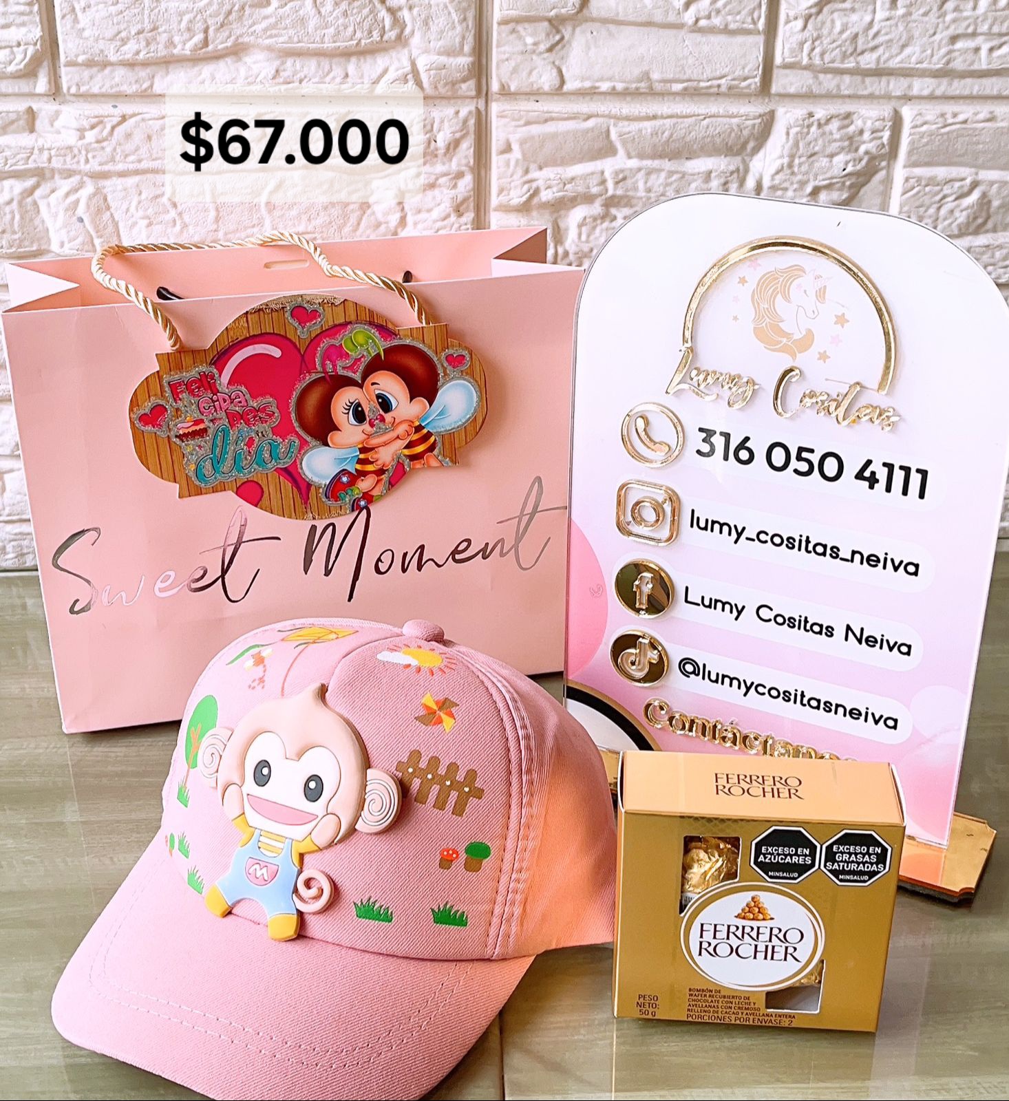 14.GORRA, CHOCOLATE Y BOLSA DE REGALO 🧢 $70.000 🍫