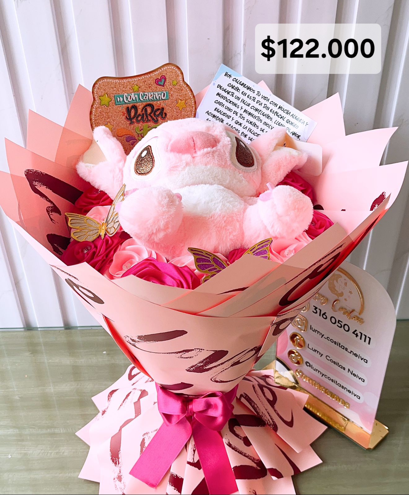 06.FLORES ETERNAS 🌹122.000 🌹 STICH ROSADO