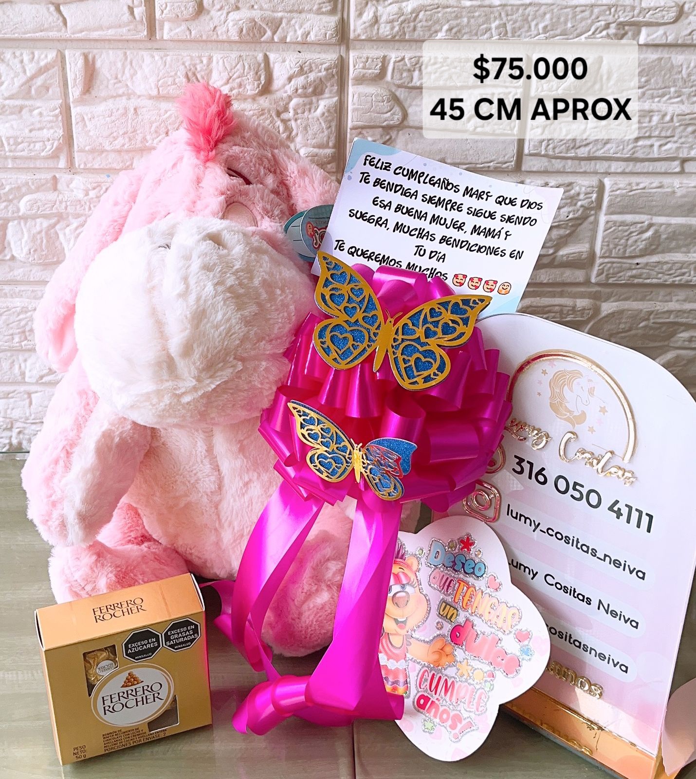 17. PELUCHE DECORADO Y PERFUMADO, CHOCOLATES 🧸CON CINTA PERSONALIZADA 🧸 MOÑO Y CARTA DEDICATORIA. 😍