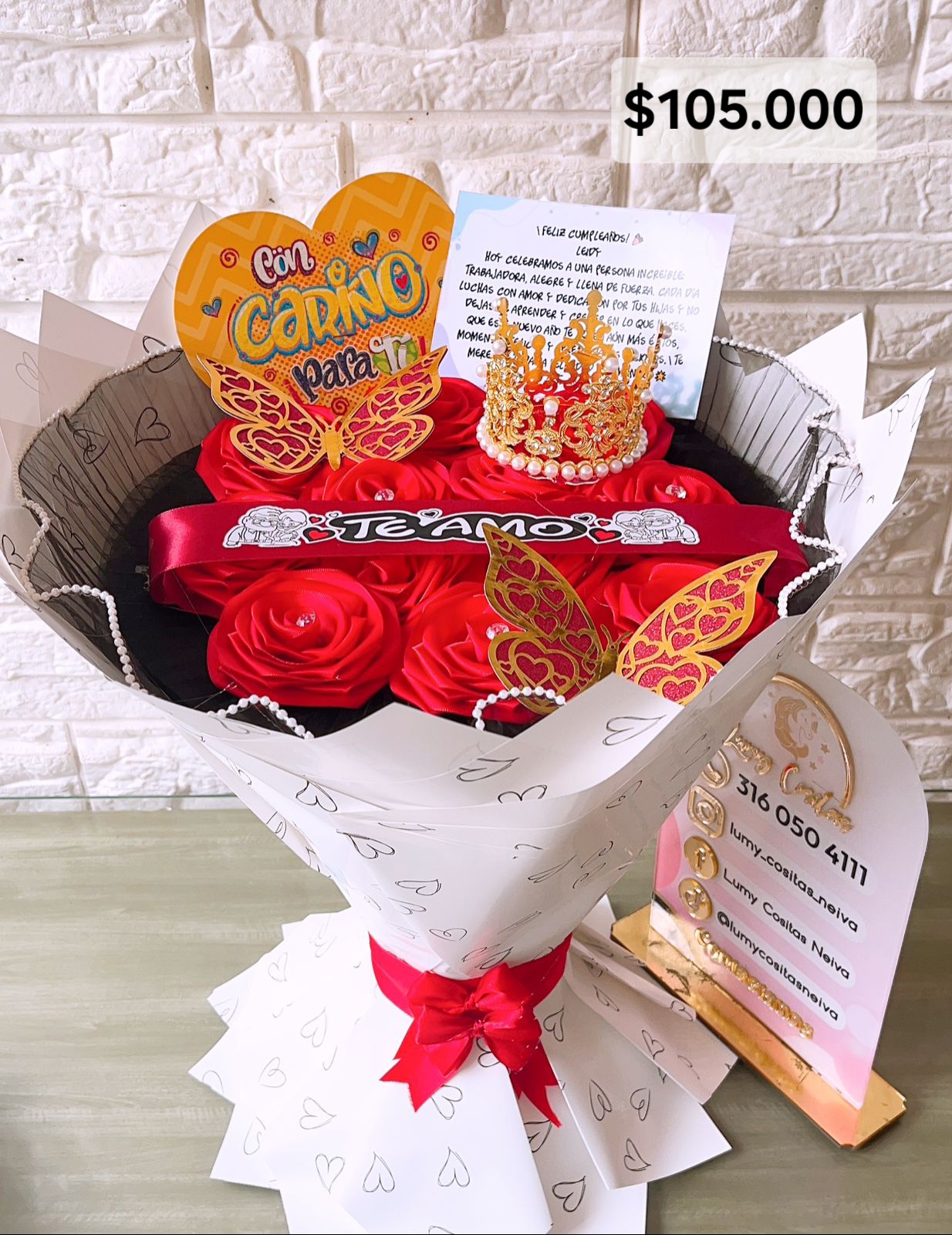 001. FLORES ETERNAS 🌹 $105.000🌹ROSADAS