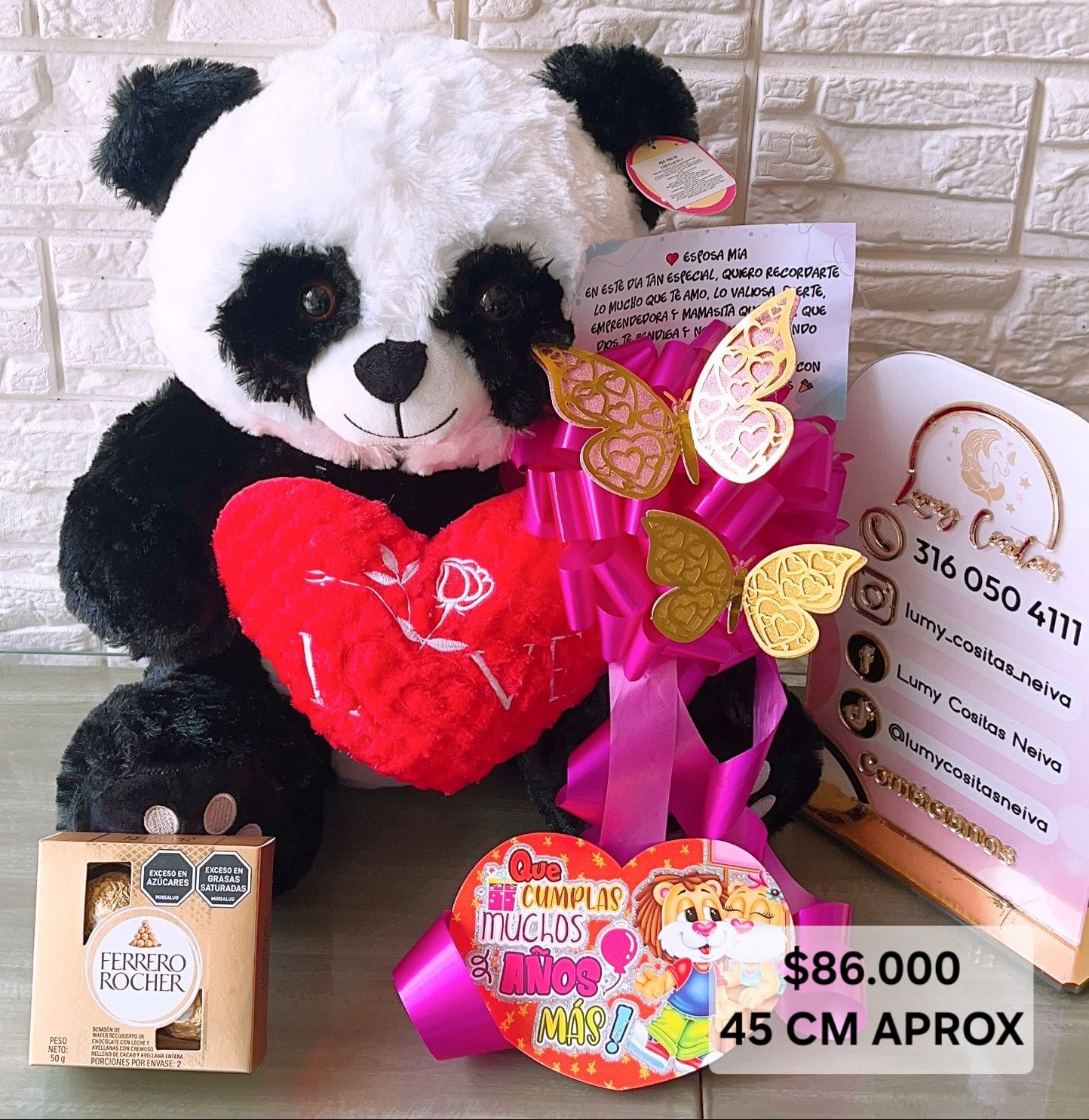 10. PELUCHE DECORADO Y PERFUMADO, CHOCOLATES 🧸CON CINTA PERSONALIZADA 🧸 MOÑO Y CARTA DEDICATORIA. 😍
