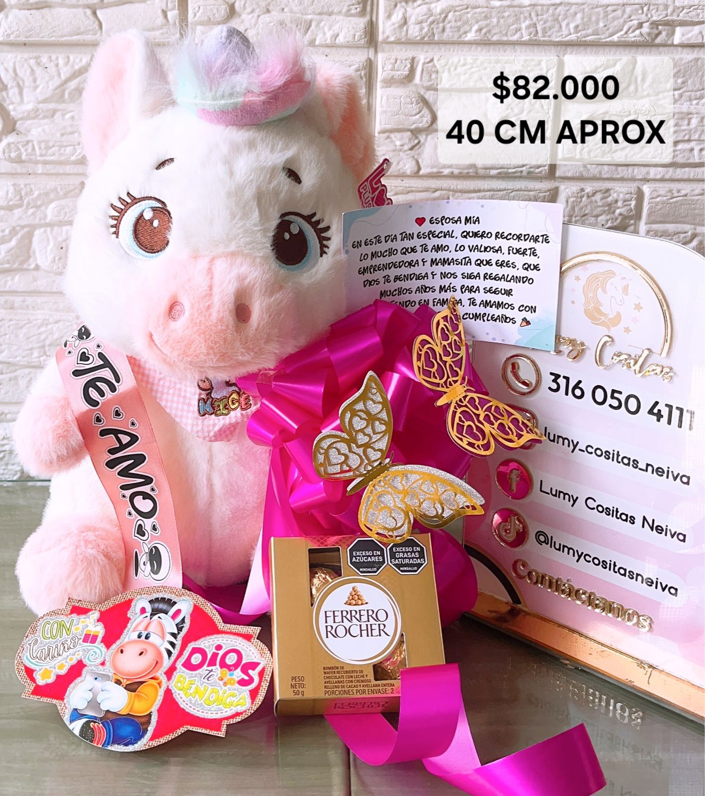06. PELUCHE DECORADO Y PERFUMADO, CHOCOLATES 🧸CON CINTA PERSONALIZADA 🧸 MOÑO Y CARTA DEDICATORIA. 😍