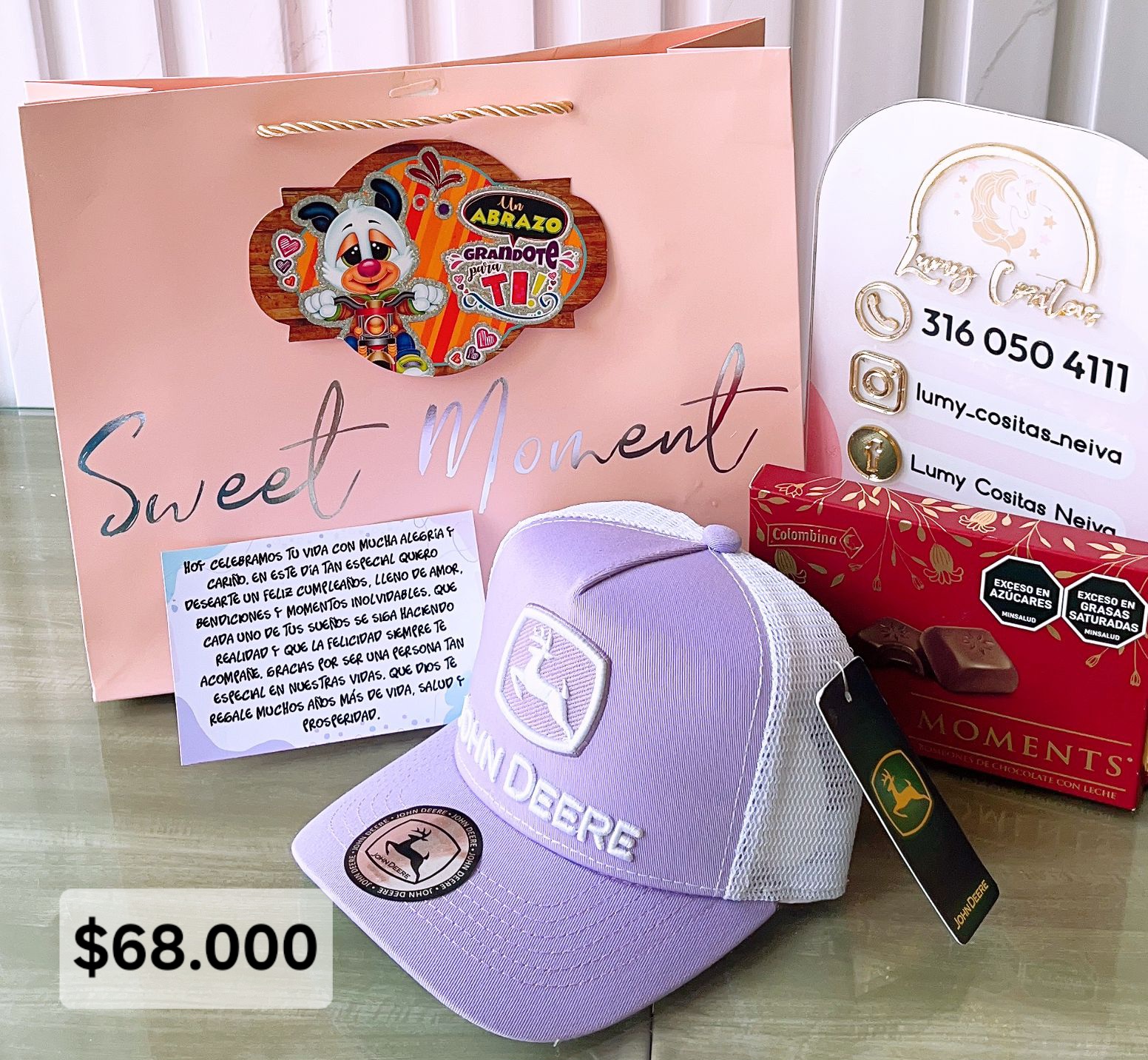 01.GORRA, CHOCOLATE Y BOLSA DE REGALO 🧢 $68.000 🍫 (2)