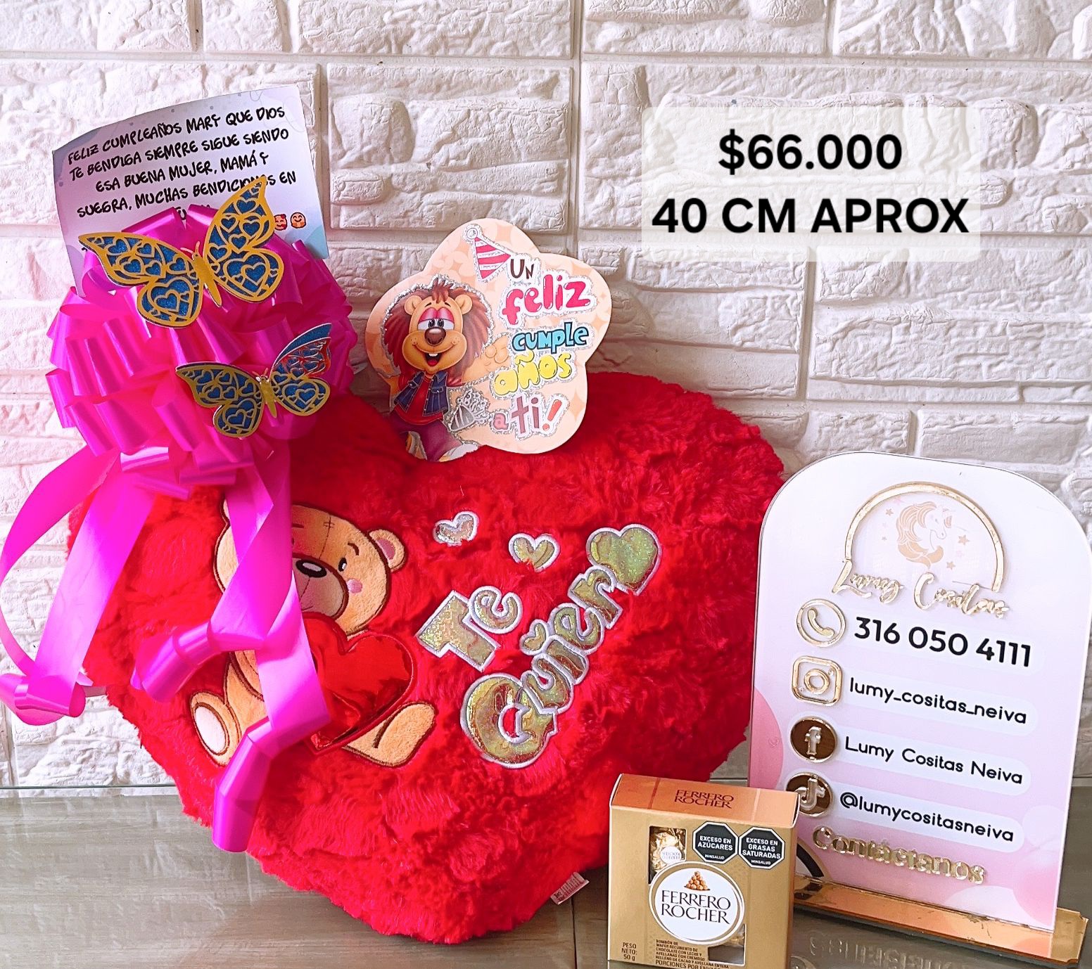 15. PELUCHE DECORADO Y PERFUMADO, CHOCOLATES 🧸CON CINTA PERSONALIZADA 🧸 MOÑO Y CARTA DEDICATORIA. 😍